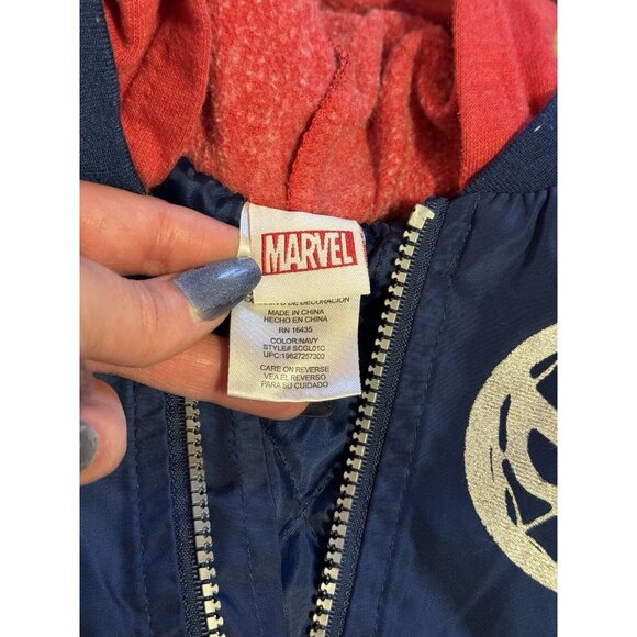 Boy's‎ Marvel Spiderman Jacket Red and Blue Hooded Coat Size 3T Character Hood - Picture 6 of 12